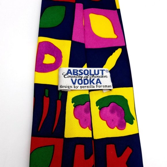 Absolut Vodka Mens Tie 100% Silk Bartender Waiter Waitress Club Cocktail #2 - Picture 6 of 6